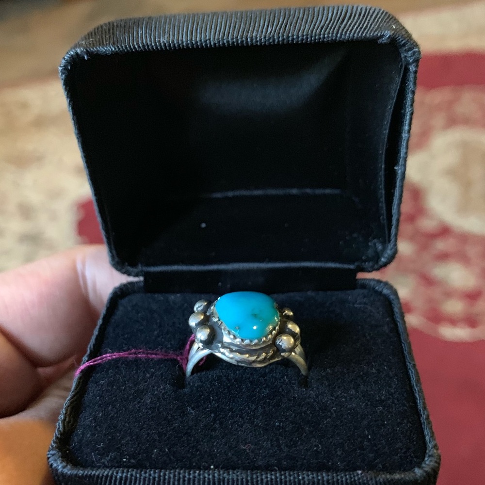 Sterling blue/turquoise diamond